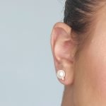 Zarcillos (10 mm) c/ Perlas & Diamantes Pave - Oro Blanco 18Kts - Image 4