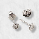 Zarcillos Post (∅ 4mm) Punto di Luce (0.10 Ct) - Oro Blanco 14 Kts