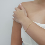 Pulsera (4.5 x 5.5 mm) c/ Mini Esferas Diamantadas (2 mm) - Oro Amarillo 18Kts - Image 3