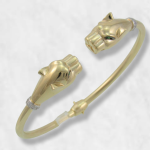 Pulsera Doble Pantera Abierta c/ Zircones - Oro Amarillo 14Kts
