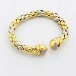 Pulsera de Dos Corazones con Diamantes - Oro Dos Tonos 18 Kts - Image 3