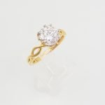 Anillo Compromiso con Aro Entrelazado - Oro Amarillo 14 Kts