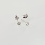 Zarcillos Post (∅ 4mm) Punto di Luce (0.10 Ct) - Oro Blanco 14 Kts - Image 3