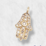 Dije Manito Hamsa con Diamantes Pavé - Oro Amarillo 14 Kts - Image 13