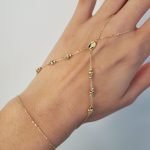 Brazalete (18 cm) Shamaran c/ Esferas Diamantadas & Medalla Milagrosa - Oro Amarillo 14Kts - Image 2