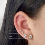 Zarcillos/Screwback Piochas 4 Prongs c/ Zircon Base Cuadrada - Oro Amarillo 14Kts