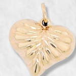 Dije (28 x 26 mm) Corazon Bombe Acanalado - Oro Amarillo 14Kts