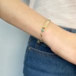 Brazalete c/ Ojo Turco & Placa ID - Oro Amarillo 14Kts - Image 2