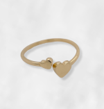 Anillo Abierto 2 Corazones Madre e Hija - Oro Amarillo 14Kts - Image 2