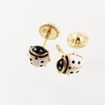 Zarcillos (5 x 6 mm) lady bug c/ Esmalte (Abridores/Screwback) - Oro Amarillo 18Kts - Image 2