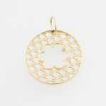 Dije Medallón Filigrana (Ø 25 mm) con Flor Calada - Oro Amarillo 18Kts - Image 2