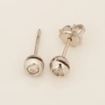 Zarcillos Post Punto di Luce (⌀ 5mm ) c/ Diamante 0.18 Ct. - Oro Blanco 18Kts - Image 3