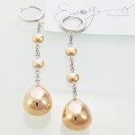 Zarcillos Largos Gota Oval - Oro Rosado 14Kts