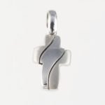 Cruz Lisa/Satinada (13 x 18 mm) - Oro Blanco 18Kts - Image 3
