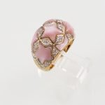 Anillo con Estrellas Madreperla y Diamantes Blancos - Oro Amarillo 18Kts
