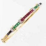 Pulsera con Zafiros Azules, Rubíes, Esmeraldas y Diamantes - Oro Amarillo 18 Kts - Image 5