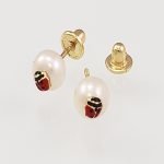 Abridores de Perla Mini Lady Bug - Oro Amarillo 18Kts - Image 3