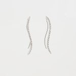 Zarcillos Largos con Diamantes - Oro Blanco 14Kts