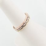 Anillo Estilo Bambú c/ Diamantes (0.06 Ct) - Oro 14Kts