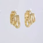 Zarcillos Huggies (12 mm) c/ Lineas en Degrade - Oro Amarillo 14Kts - Image 3