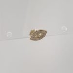 Zarcillo Post Unitario Mano Hamsa c/ Diamantes - Oro Amarillo 14Kts - Image 3