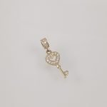 Dije llave (7 x 13 mm) con zircones - Oro Amarillo 14Kts - Image 2