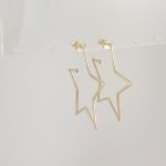 Zarcillos (33 mm) Estrella Silueta - Oro Amarillo 18 Kts