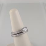 Anillo de Compromiso c/ Diamantes & Zircon Central - Oro Blanco 14Kts - Image 12