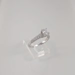 Anillo de Compromiso c/ Diamantes & Zircon Central - Oro Blanco 14Kts - Image 14