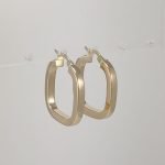 Argollas (22 mm) Tubo Cuadrado - Oro Amarillo 14Kts
