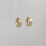Zarcillos Huggies (Ø12 mm) Reversibles c/ Zircones Carre (3 mm) - Oro Amarillo 18Kts - Image 2