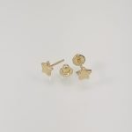Zarcillos (5 mm) Estrellas Puff (Abridores/Screwback) - Oro Amarillo 18Kts - Image 3