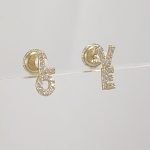 Zarcillos LO-VE c/ Zircones Pave (Screwback/Abridores) - Oro Amarillo 18Kts