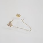 Zarcillo Unitario Mariposa c/ Zircones Pave - Oro Amarillo 14Kts - Image 2
