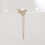 Zarcillo Unitario Mariposa c/ Zircones Pave - Oro Amarillo 14Kts
