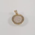Dije (17 mm) c/ Zircones Pave & Marco c/ Tornillos - Oro Amarillo 14Kts