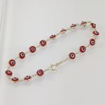 Brazalete (17.5 cm) c/ Ojos Turcos Rojo (6 mm) - Oro Amarillo 18Kts