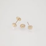 Zarcillos (4 x 4 mm) Treboles (Screwback/Abridores) - Oro Amarillo 14Kts