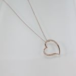 Cadena (40 + 5 cm) c/ Corazon Silueta & Diamantes (19 x 17 mm) - Oro 14Kts - Image 3