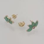Zarcillos (5 x 11 mm) Esmeraldas Marquise & Rubi (Post) - Oro Amarillo 18Kts - Image 2