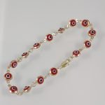 Brazalete (17 cm) c/ Ojos Turcos Rojo (6 mm) - Oro Amarillo 14Kts - Image 3