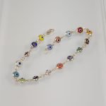 Brazalete (19.5 cm) c/ Ojos Turcos Multicolores - Oro Amarillo 14Kts