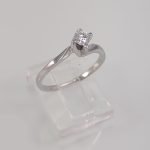 Anillo Compromiso 4 Prongs Catedral c/ Zircon Central - Oro Blanco 14Kts