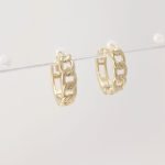 Zarcillos Huggies (10 mm) Cuban Link - Oro Amarillo 14Kts