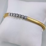Brazalete Tubogas c/ 7 Diamantes (0,83 Ct.) - Oro Amarillo 18Kts