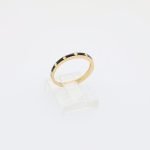 Anillo c/ Esmalte Negro & Treboles - Oro Amarillo 18Kts