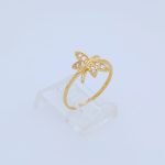 Anillo Fino Libelula c/ Zircones - Oro Amarillo 18Kts