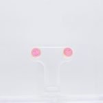 Zarcillos c/ Cara Feliz (Esmalte Rosa) Screwback/Abridores - Oro Amarillo 14Kts