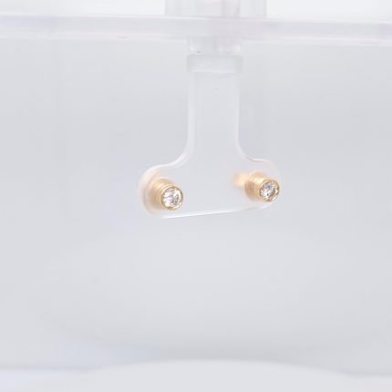 Zarcillos c/ Diamantes Biselados (Post) - Oro Amarillo 14Kts