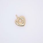 Dije (20 x 19 mm) Corazon Bombe c/ Hueco Central - Oro Amarillo 18Kts